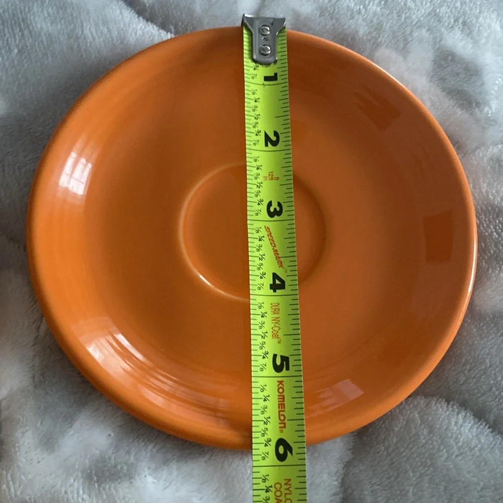 Fiesta Homer Laughlin Orange Teacup Set Saucers Cups Lead Free USA‎ made